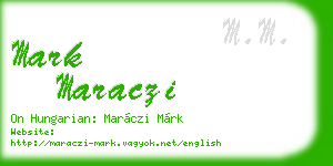 mark maraczi business card